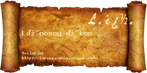 Lápossy Ákos névjegykártya